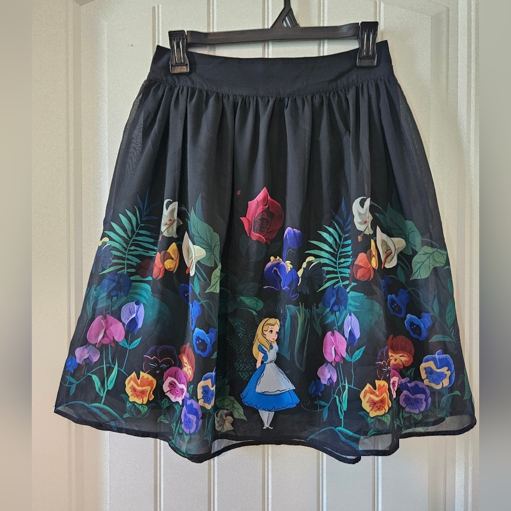 Disney Black Skirt with Alice In Wonderland Design